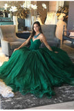 Elegant Green Ball Gown Sweetheart Strapless Sleeveless Quinceanera Prom Dresses UK PH479