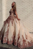 Rosewood Sequins Ball Gown Sweetheart Strapless Quinceanera Dresses with Beads P1453